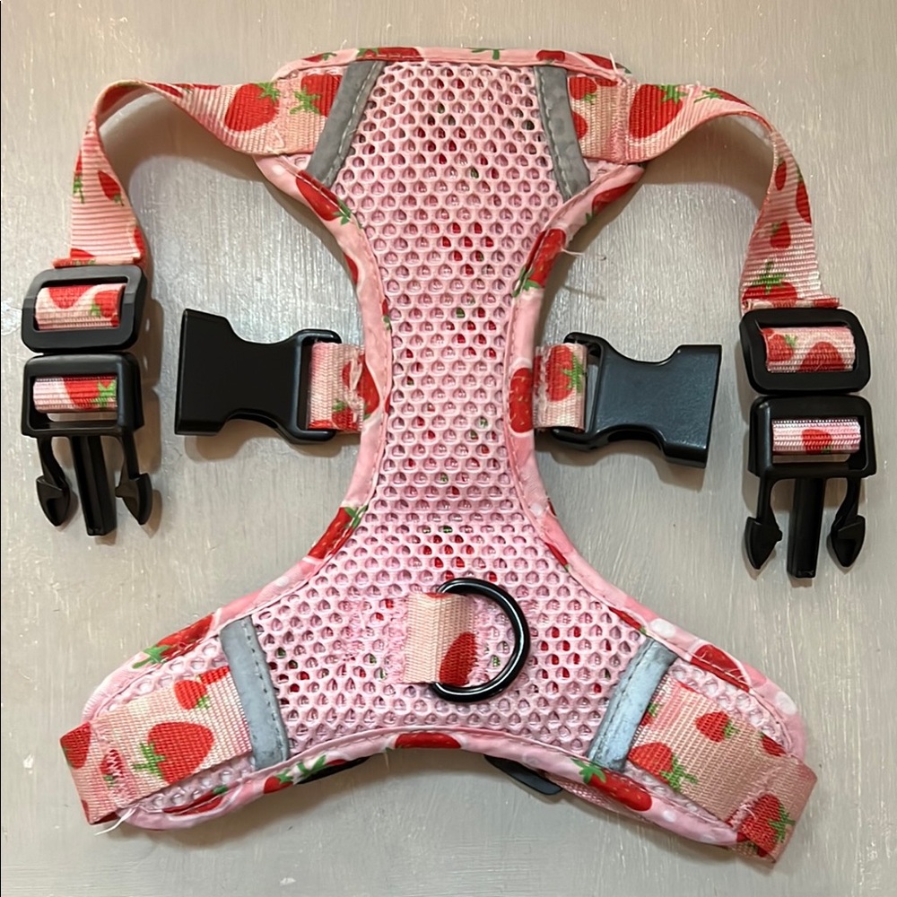 Strawberry Print Frenchie Harness